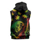 Afro Jamaica Legend Bob Day Sleeveless Zip Hoodie One Love Jamaican Reggae African Pattern - African Pride