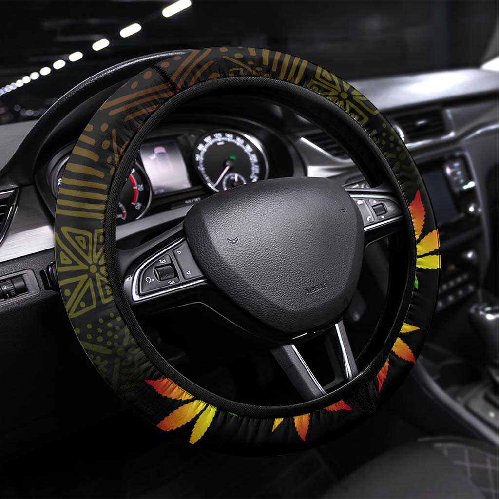 Afro Jamaica Legend Bob Day Steering Wheel Cover One Love Jamaican Reggae African Pattern