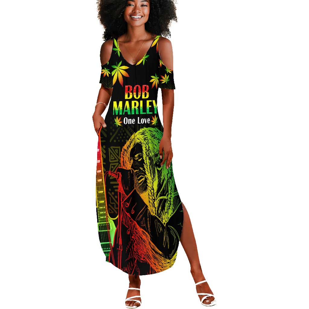 Afro Jamaica Legend Bob Day Summer Maxi Dress One Love Jamaican Reggae African Pattern