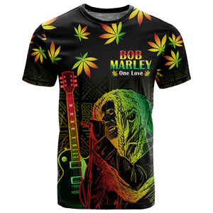 Afro Jamaica Legend Bob Day T shirt One Love Jamaican Reggae African Pattern