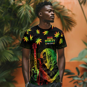 Afro Jamaica Legend Bob Day T shirt One Love Jamaican Reggae African Pattern