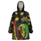 Afro Jamaica Legend Bob Day Wearable Blanket Hoodie One Love Jamaican Reggae African Pattern