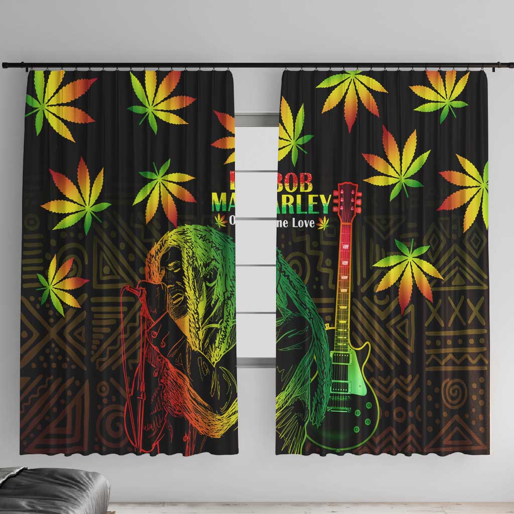 Afro Jamaica Legend Bob Day Window Curtain One Love Jamaican Reggae African Pattern