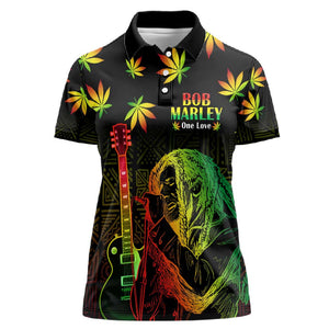 Afro Jamaica Legend Bob Day Women Polo Shirt One Love Jamaican Reggae African Pattern