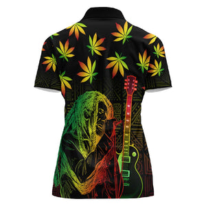 Afro Jamaica Legend Bob Day Women Polo Shirt One Love Jamaican Reggae African Pattern