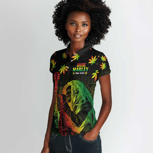 Afro Jamaica Legend Bob Day Women Polo Shirt One Love Jamaican Reggae African Pattern