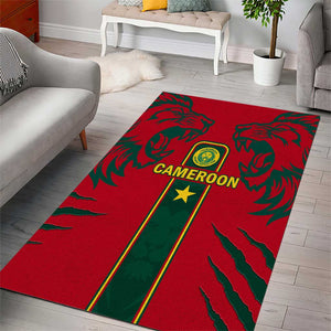 Cameroon Football Area Rug 2024 African Nations Go Champions Lion Style