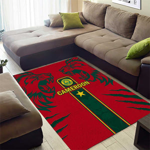 Cameroon Football Area Rug 2024 African Nations Go Champions Lion Style