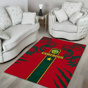 Cameroon Football Area Rug 2024 African Nations Go Champions Lion Style