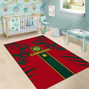 Cameroon Football Area Rug 2024 African Nations Go Champions Lion Style