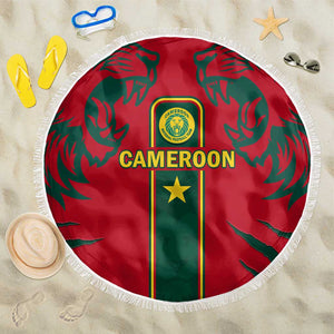 Cameroon Football Beach Blanket 2024 African Nations Go Champions Lion Style