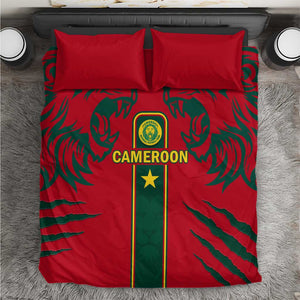 Cameroon Football Bedding Set 2024 African Nations Go Champions Lion Style