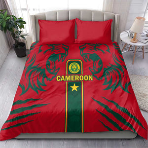 Cameroon Football Bedding Set 2024 African Nations Go Champions Lion Style