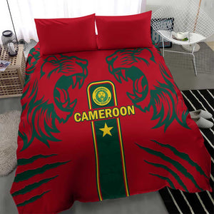 Cameroon Football Bedding Set 2024 African Nations Go Champions Lion Style