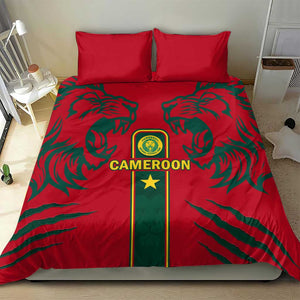 Cameroon Football Bedding Set 2024 African Nations Go Champions Lion Style