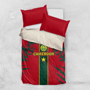 Cameroon Football Bedding Set 2024 African Nations Go Champions Lion Style