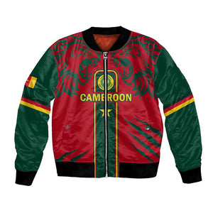 Custom Cameroon Football Bomber Jacket 2024 African Nations Go Champions Lion Style