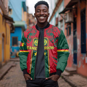 Custom Cameroon Football Bomber Jacket 2024 African Nations Go Champions Lion Style