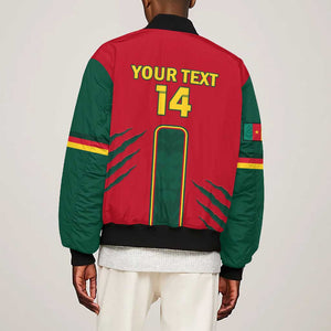 Custom Cameroon Football Bomber Jacket 2024 African Nations Go Champions Lion Style