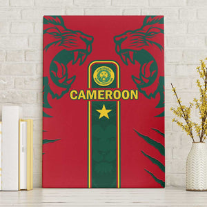 Cameroon Football Canvas Wall Art 2024 African Nations Go Champions Lion Style