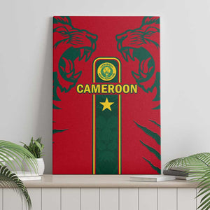 Cameroon Football Canvas Wall Art 2024 African Nations Go Champions Lion Style