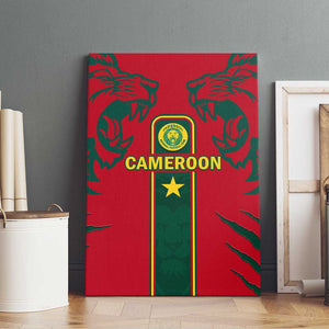 Cameroon Football Canvas Wall Art 2024 African Nations Go Champions Lion Style