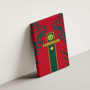 Cameroon Football Canvas Wall Art 2024 African Nations Go Champions Lion Style