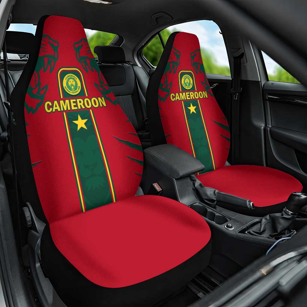 Cameroon Football Car Seat Cover 2024 African Nations Go Champions Lion Style