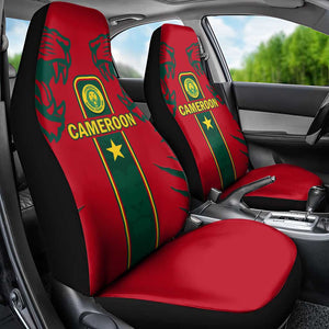 Cameroon Football Car Seat Cover 2024 African Nations Go Champions Lion Style