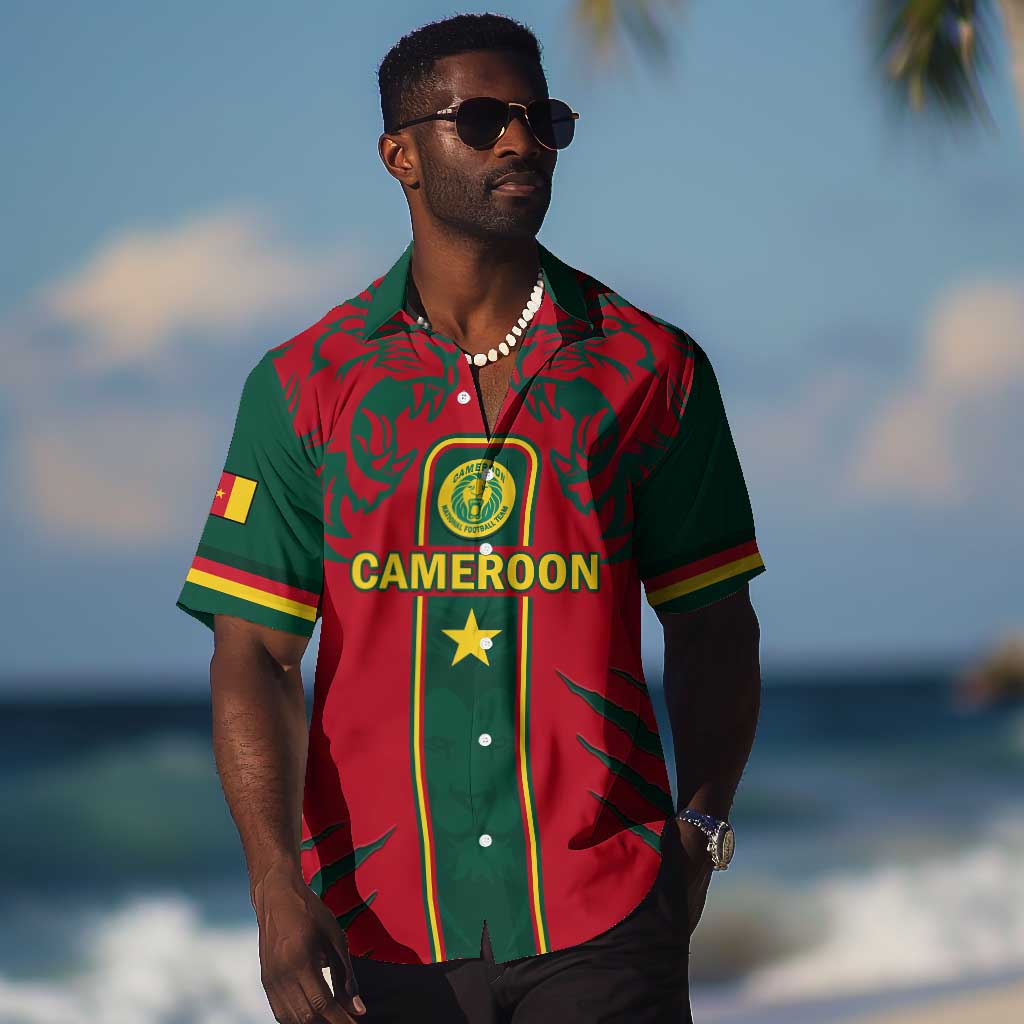 Custom Cameroon Football Hawaiian Shirt 2024 African Nations Go Champions Lion Style