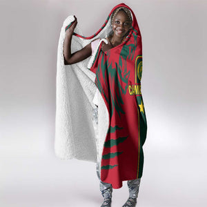 Cameroon Football Hooded Blanket 2024 African Nations Go Champions Lion Style