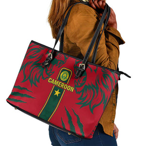 Cameroon Football Leather Tote Bag 2024 African Nations Go Champions Lion Style