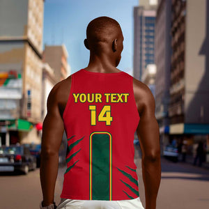 Custom Cameroon Football Men Tank Top 2024 African Nations Go Champions Lion Style