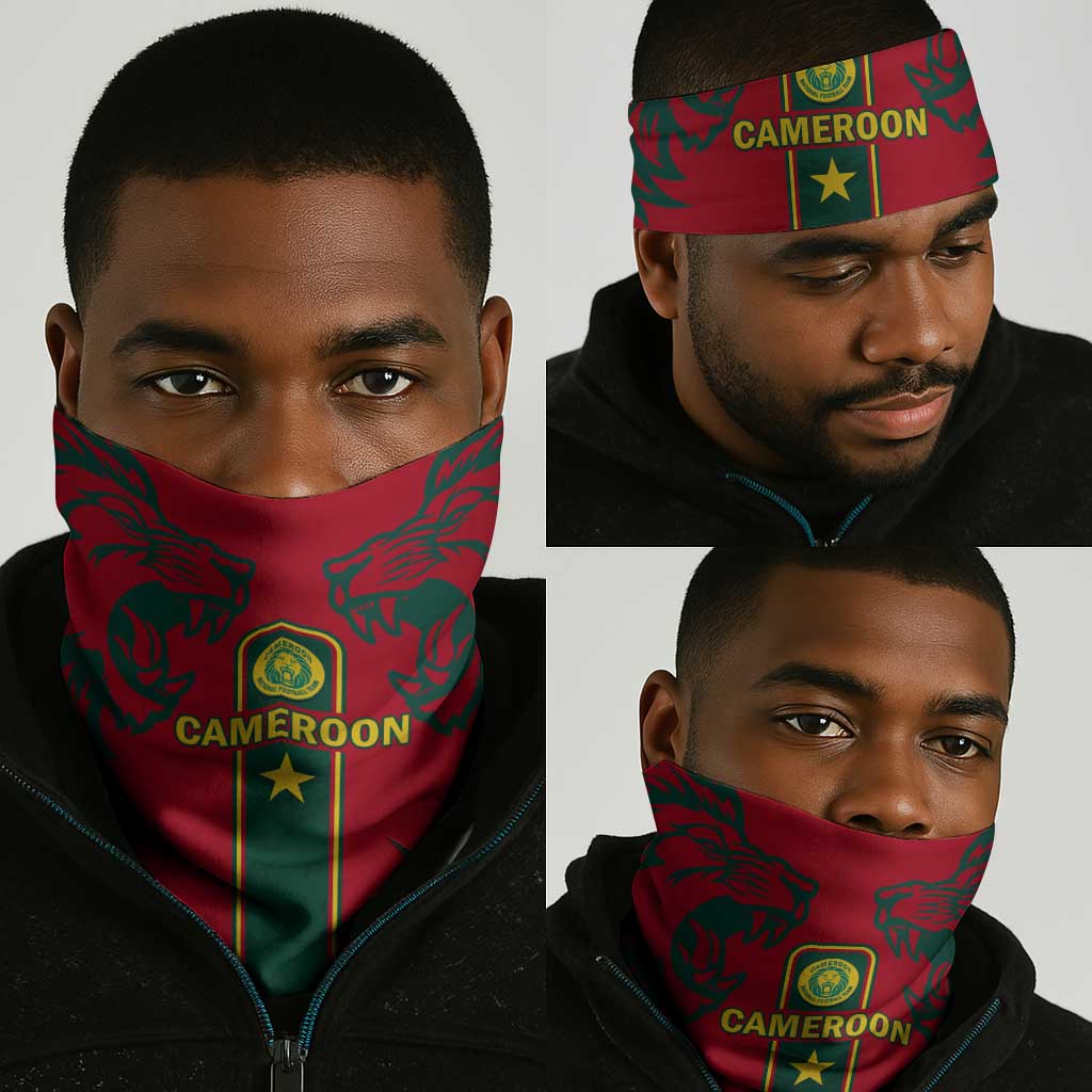 Cameroon Football Neck Gaiter 2024 African Nations Go Champions Lion Style LT14