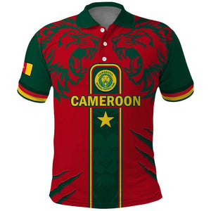 Custom Cameroon Football Polo Shirt 2024 African Nations Go Champions Lion Style