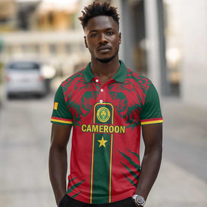 Custom Cameroon Football Polo Shirt 2024 African Nations Go Champions Lion Style