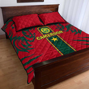 Cameroon Football Quilt Bed Set 2024 African Nations Go Champions Lion Style