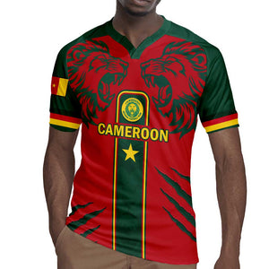 Custom Cameroon Football Rugby Jersey 2024 African Nations Go Champions Lion Style