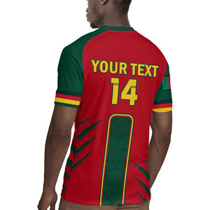 Custom Cameroon Football Rugby Jersey 2024 African Nations Go Champions Lion Style