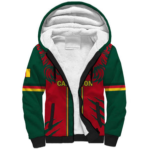 Custom Cameroon Football Sherpa Hoodie 2024 African Nations Go Champions Lion Style