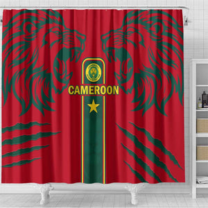 Cameroon Football Shower Curtain 2024 African Nations Go Champions Lion Style