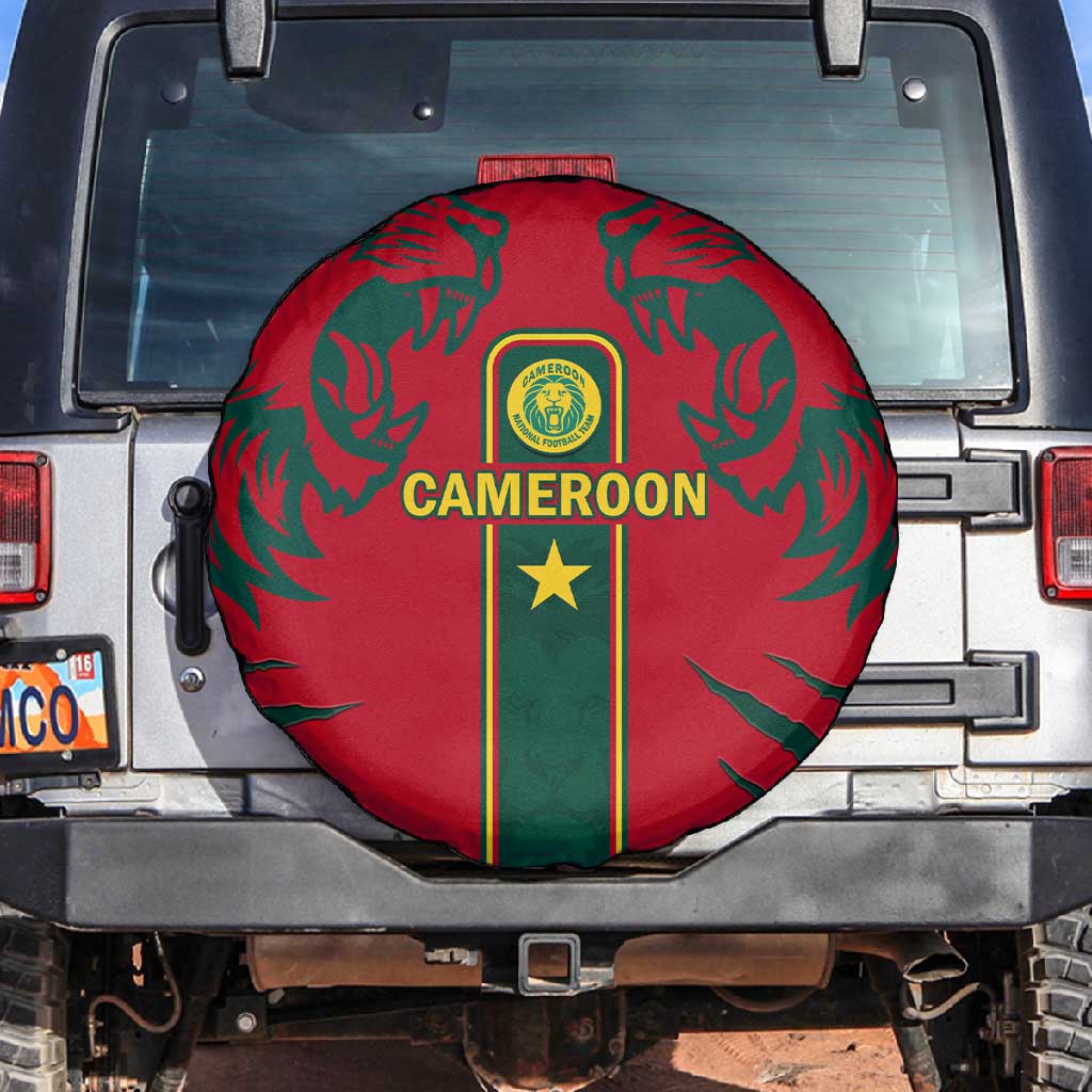 Cameroon Football Spare Tire Cover 2024 African Nations Go Champions Lion Style