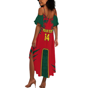 Custom Cameroon Football Summer Maxi Dress 2024 African Nations Go Champions Lion Style