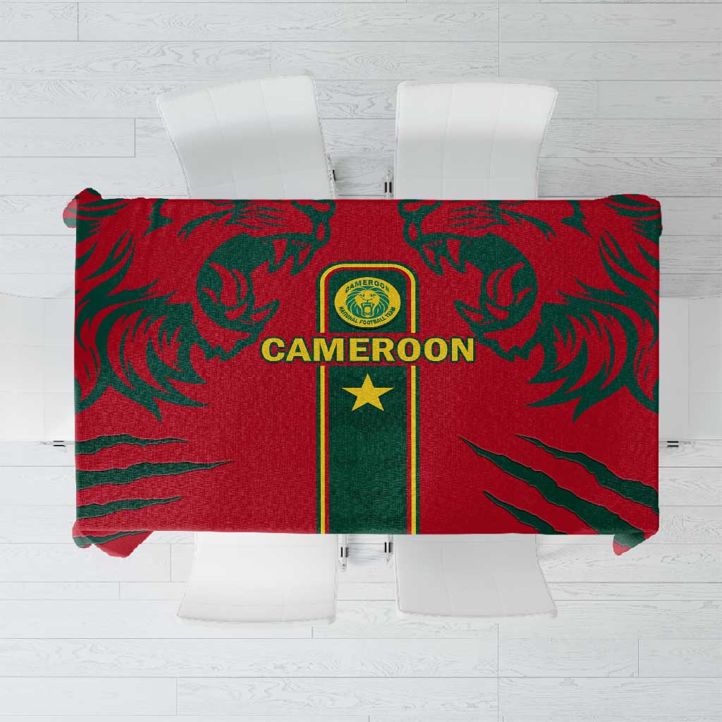 Cameroon Football Tablecloth 2024 African Nations Go Champions Lion Style