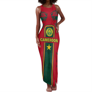 Custom Cameroon Football Tank Maxi Dress 2024 African Nations Go Champions Lion Style