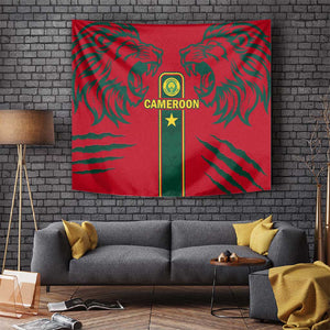 Cameroon Football Tapestry 2024 African Nations Go Champions Lion Style