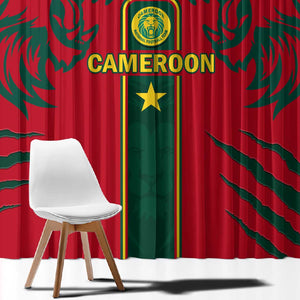 Cameroon Football Window Curtain 2024 African Nations Go Champions Lion Style