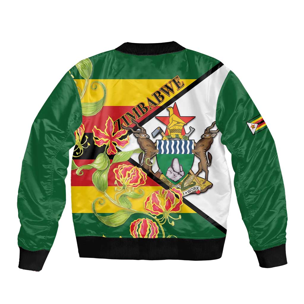 Nyika yeZimbabwe Bomber Jacket Happy Independence Day - Flame Lily Flowers