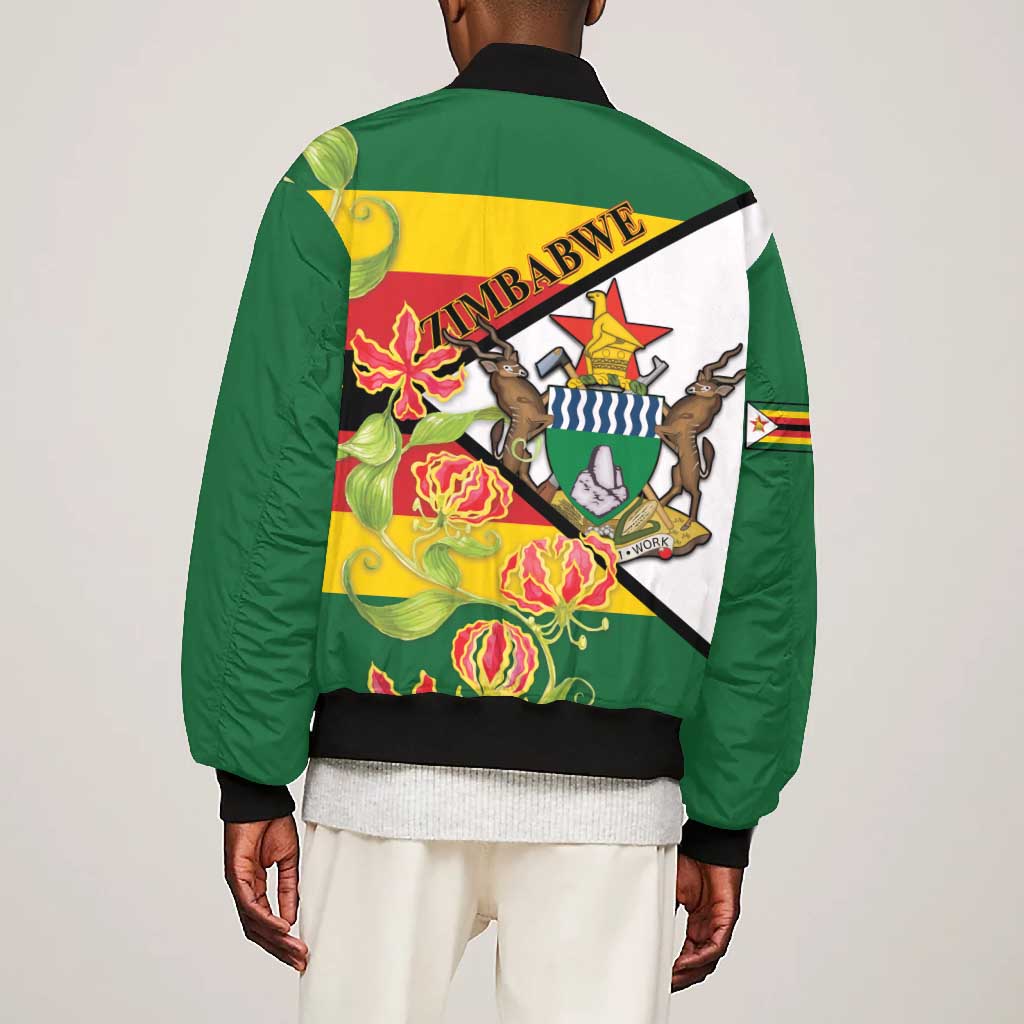 Nyika yeZimbabwe Bomber Jacket Happy Independence Day - Flame Lily Flowers