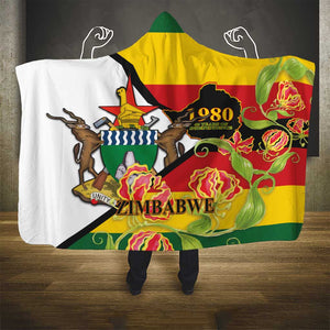 Nyika yeZimbabwe Hooded Blanket Happy Independence Day - Flame Lily Flowers